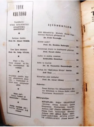 Türk Kültürü 77/1969 Kültür Nedir-Kafesoğlu,Kıbrıs