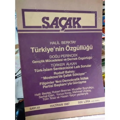 Saçak 41/1987 Doğu Perincek/Gençlik Mücadelesi,Halil Berktay/Türkiye