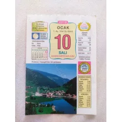10 Ocak 2012 Vasif Ülkü Renkli Takvim yaprağı / Yavrunuza isim Kız Rana Erkek Polat / Kuşe Kağıt / Doğum-Özel gün hediyesi