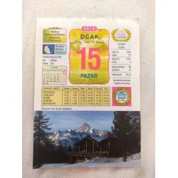 15 Ocak 2012 Vasif Ülkü Renkli Takvim yaprağı / Yavrunuza isim Kız Gülten Erkek Efe / Kuşe Kağıt / Doğum-Özel gün hediyesi