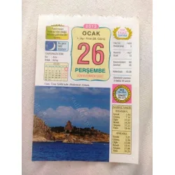 26 Ocak 2012 Vasif Ülkü Renkli Takvim yaprağı / Yavrunuza isim Kız Arzu Erkek Koray / Kuşe Kağıt / Doğum-Özel gün hediyesi