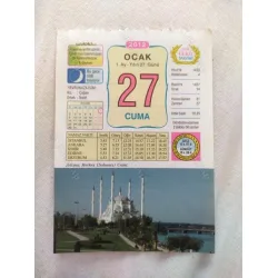 27 Ocak 2012 Vasif Ülkü Renkli Takvim yaprağı / Yavrunuza isim Kız Çağan Erkek Nahit / Kuşe Kağıt / Doğum-Özel gün hediyesi