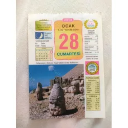 28 Ocak 2012 Vasif Ülkü Renkli Takvim yaprağı / Yavrunuza isim Kız Defne Erkek Turgay / Kuşe Kağıt / Doğum-Özel gün hediyesi
