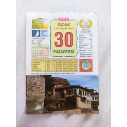 30 Ocak 2012 Vasif Ülkü Renkli Takvim yaprağı / Yavrunuza isim Kız Demet Erkek Sabri / Kuşe Kağıt / Doğum-Özel gün hediyesi