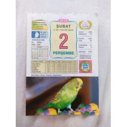 2 Şubat 2012 Vasif Ülkü Renkli Takvim yaprağı / Yavrunuza isim Kız Meltem Erkek Çetin / Kuşe Kağıt / Doğum-Özel gün hediyesi