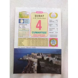 4 Şubat 2012 Vasif Ülkü Renkli Takvim yaprağı / Yavrunuza isim Kız Sedef Erkek Aydıner / Kuşe Kağıt / Doğum-Özel gün hediyesi