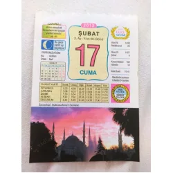 17 Şubat 2012 Vasif Ülkü Renkli Takvim yaprağı / Yavrunuza isim Kız Gülben Erkek Nail / Kuşe Kağıt / Doğum-Özel gün hediyesi