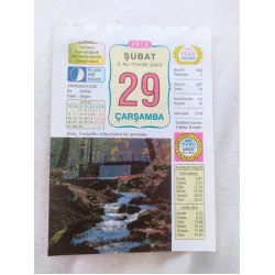 29 Şubat 2012 Vasif Ülkü Renkli Takvim yaprağı / Yavrunuza isim Kız Perihan Erkek Sergen / Kuşe Kağıt / Doğum-Özel gün hediyesi