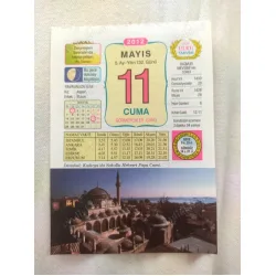 11 Mayıs 2012 Vasif Ülkü Renkli Takvim yaprağı / Yavrunuza isim Kız Ayperi Erkek İlhami / Kuşe Kağıt / Doğum-Özel gün hediyesi