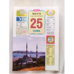 25 Mayıs 2012 Vasif Ülkü Renkli Takvim yaprağı / Yavrunuza isim Kız Asiye Erkek Esat / Kuşe Kağıt / Doğum-Özel gün hediyesi