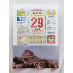 29 Mayıs 2012 Vasif Ülkü Renkli Takvim yaprağı / Yavrunuza isim Kız Elif Erkek Fatih / Kuşe Kağıt / Doğum-Özel gün hediyesi