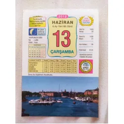13 Haziran 2012 Vasif Ülkü Renkli Takvim yaprağı / Yavrunuza isim Kız Latife Erkek Acar / Kuşe Kağıt / Doğum-Özel gün hediyesi