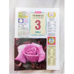 3 Temmuz 2012 Vasif Ülkü Renkli Takvim yaprağı / Yavrunuza isim Kız Tülay Erkek Ayvaz / Kuşe Kağıt / Doğum-Özel gün hediyesi