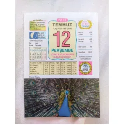 12 Temmuz 2012 Vasif Ülkü Renkli Takvim yaprağı / Yavrunuza isim Kız Lale Erkek Canbolat / Kuşe Kağıt / Doğum-Özel gün hediyesi