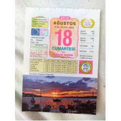 18 Ağustos 2012 Vasif Ülkü Renkli Takvim yaprağı / Yavrunuza isim Kız Muazzez Erkek İsa / Kuşe Kağıt / Doğum-Özel gün hediyesi