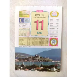 11 Eylül 2012 Vasif Ülkü Renkli Takvim yaprağı / Yavrunuza isim Kız Sermin Erkek Emin / Kuşe Kağıt / Doğum-Özel gün hediyesi
