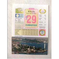 29 Eylül 2012 Vasif Ülkü Renkli Takvim yaprağı / Yavrunuza isim Kız Kıymet Erkek Sönmez / Kuşe Kağıt / Doğum-Özel gün hediyesi