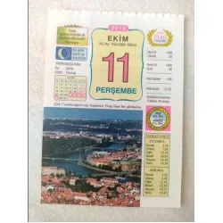 11 Ekim 2012 Vasif Ülkü Renkli Takvim yaprağı / Yavrunuza isim Kız Zerrin Erkek Onuralp / Kuşe Kağıt / Doğum-Özel gün hediyesi
