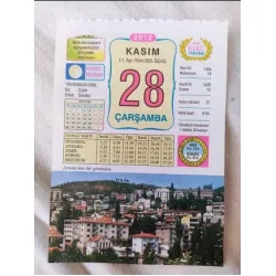 28 Kasım 2012 Vasif Ülkü Renkli Takvim yaprağı / Yavrunuza isim Kız Çiçek Erkek Gündüz / Kuşe Kağıt / Doğum-Özel gün hediyesi
