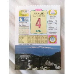 4 Aralık 2012 Vasif Ülkü Renkli Takvim yaprağı / Yavrunuza isim Kız Ela Erkek Dinçsoy / Kuşe Kağıt / Doğum-Özel gün hediyesi