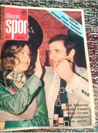 Hayat Spor 45/1975 Kapak Cemal Kamacı eşi*Necmettin Erkan* *Poster Yasin,Ömer Kaner,Erzurumspor,Kırklarelispor,