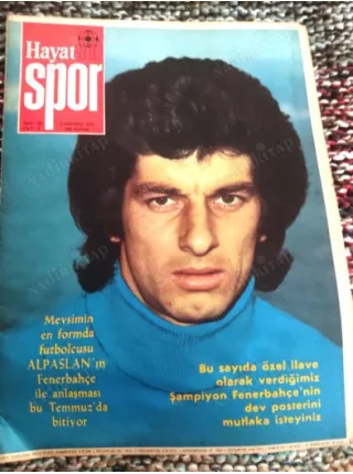 Hayat Spor 23/1975 Kapak Alparslan*FenerBahçe Didi sorunu*İlkokul ögrencisi Türkiye rekoru kırdı/Yurdagül Bayram*Poster Konya İ.Yurdu,Mete Bozkurt
