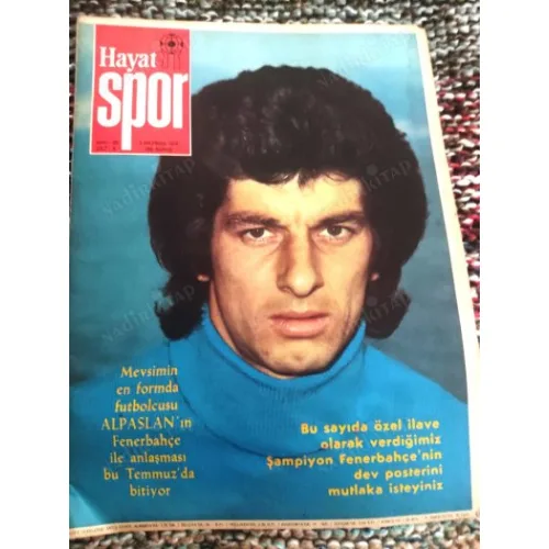 Hayat Spor 23/1975 Kapak Alparslan*FenerBahçe Didi sorunu*İlkokul ögrencisi Türkiye rekoru kırdı/Yurdagül Bayram*Poster Konya İ.Yurdu,Mete Bozkurt