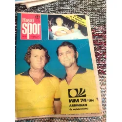 Hayat Spor 20/1974 Muş sporda unutulmuş,Bisikletci Seyit Kırmızı,WM Dünya Kupası 74,Poster Basketbol Genç Milli,Ali Yavaş,Tezcan Ozan