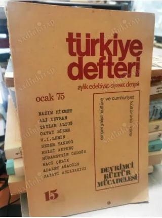 Türkiye Defteri 15/75 Devrimci Kültür Mücadelesi,Nazım,Adalet Ağaoğlu,Kemal Tahir,Naci Çelik,Lenin,Taylan Altuğ,Ali Devran