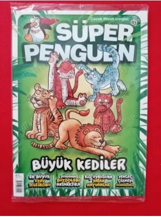 Süper Penguen 85 Çocuk Mizah * Büyük Kediler,Yengeç Çizmeyi Öğreniyoruz,Kış uykusuna yatan Hayvanlar,Antartika,Uzay Teleskobu (Kapalı Poşetinde)