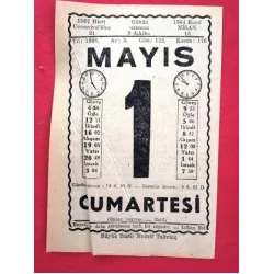 1 Mayıs 1948 Büyük Saatli Maarif Takvimi (Doğum-Özel gün hediyesi)