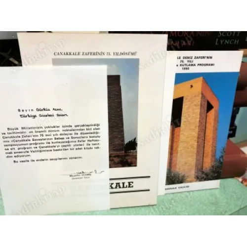 Çanakkale - Çanakkale Zaferinin 75. Yıldönümü (Özel davetiyeli Vali Muzaffer Ecemiş ıslak imza ile Gürbüz Azak davetiyesi,Tüm etkinlik davetiyeleri)