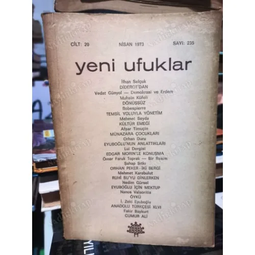 Yeni Ufuklar Cilt: 20 235/1973 Diderot/İlhan Selçuk,Nedim gürsel,Cumhur ali/Fakir Baykurt,Ruhi su
