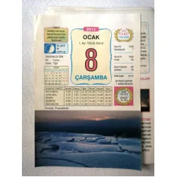 8 Ocak 2014 Ülkü Renkli Takvim yaprağı / Yavrunuza isim Kız Cansu Erkek Yiğit / Kuşe Kağıt / Doğum-Özel gün hediyesi
