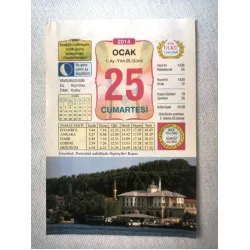 25 Ocak 2014 Ülkü Renkli Takvim yaprağı / Yavrunuza isim Kız Hayrünisa Erkek Asutay / Kuşe Kağıt / Doğum-Özel gün hediyesi