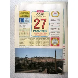27 Ocak 2014 Ülkü Renkli Takvim yaprağı / Yavrunuza isim Kız Sezin Erkek Fadıl / Kuşe Kağıt / Doğum-Özel gün hediyesi
