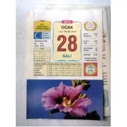 28 Ocak 2014 Ülkü Renkli Takvim yaprağı / Yavrunuza isim Kız Aysu Erkek Kenan / Kuşe Kağıt / Doğum-Özel gün hediyesi