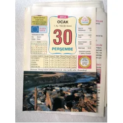 30 Ocak 2014 Ülkü Renkli Takvim yaprağı / Yavrunuza isim Kız Gizem Erkek Okan / Kuşe Kağıt / Doğum-Özel gün hediyesi