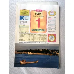 1 Şubat 2014 Ülkü Renkli Takvim yaprağı / Yavrunuza isim Kız Müzeyyen Erkek Bekir / Kuşe Kağıt / Doğum-Özel gün hediyesi