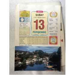 13 Şubat 2014 Ülkü Renkli Takvim yaprağı / Yavrunuza isim Kız Kevser Erkek Süleyman / Kuşe Kağıt / Doğum-Özel gün hediyesi