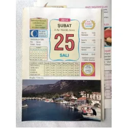 25 Şubat 2014 Ülkü Renkli Takvim yaprağı / Yavrunuza isim Kız Beren Erkek Baran / Kuşe Kağıt / Doğum-Özel gün hediyesi
