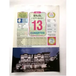 13 Eylül 2014 Ülkü Renkli Takvim yaprağı / Yavrunuza isim Kız Seden Erkek Zeki / Kuşe Kağıt / Doğum-Özel gün hediyesi