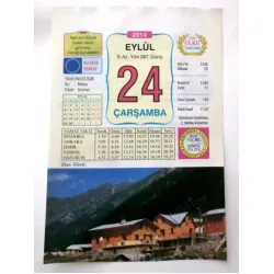24 Eylül 2014 Ülkü Renkli Takvim yaprağı / Yavrunuza isim Kız Melda Erkek Seyhan / Kuşe Kağıt / Doğum-Özel gün hediyesi