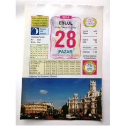 28 Eylül 2014 Ülkü Renkli Takvim yaprağı / Yavrunuza isim Kız Serpil Erkek İlhan / Kuşe Kağıt / Doğum-Özel gün hediyesi