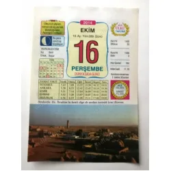 16 Ekim 2014 Ülkü Renkli Takvim yaprağı / Yavrunuza isim Kız Beril Erkek Başar / Kuşe Kağıt / Doğum-Özel gün hediyesi
