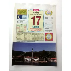17 Ekim 2014 Ülkü Renkli Takvim yaprağı / Yavrunuza isim Kız Necla Erkek Üzeyir / Kuşe Kağıt / Doğum-Özel gün hediyesi
