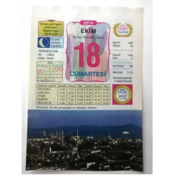 18 Ekim 2014 Ülkü Renkli Takvim yaprağı / Yavrunuza isim Kız Lütfiye Erkek Zeynel / Kuşe Kağıt / Doğum-Özel gün hediyesi