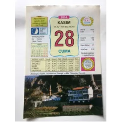 28 Kasım 2014 Ülkü Renkli Takvim yaprağı / Yavrunuza isim Kız Cevza Erkek Tunca / Kuşe Kağıt / Doğum-Özel gün hediyesi