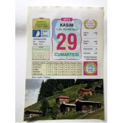 29 Kasım 2014 Ülkü Renkli Takvim yaprağı / Yavrunuza isim Kız Ayşenur Erkek Vural / Kuşe Kağıt / Doğum-Özel gün hediyesi