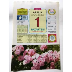 1 Aralık 2014 Ülkü Renkli Takvim yaprağı / Yavrunuza isim Kız Sare Erkek Sedat / Kuşe Kağıt / Doğum-Özel gün hediyesi